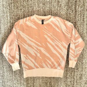 Sweaty Betty Women's Zebra Striped Nectarine Orange Crewneck Sweater XS